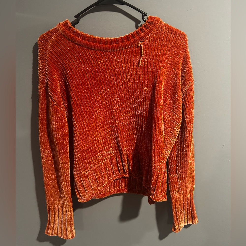 Cozy Burnt Orange Chenille Sweater